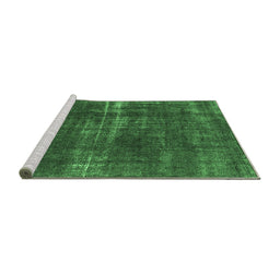 Sideview of Machine Washable Oriental Emerald Green Industrial Area Rugs, wshurb1820emgrn