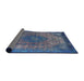 Sideview of Mid-Century Modern Blue Oriental Rug, urb1821