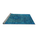 Sideview of Machine Washable Oriental Light Blue Industrial Rug, wshurb1821lblu