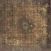 Square Oriental Brown Industrial Rug, urb1821brn