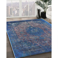 Mid-Century Modern Blue Oriental Rug, urb1821