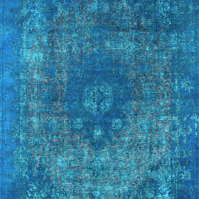 Machine Washable Oriental Light Blue Industrial Rug, wshurb1821lblu