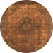 Round Oriental Orange Industrial Rug, urb1821org