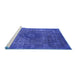 Sideview of Machine Washable Oriental Blue Industrial Rug, wshurb1821blu