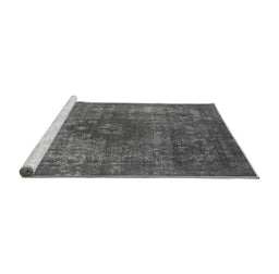 Sideview of Machine Washable Oriental Gray Industrial Rug, wshurb1821gry