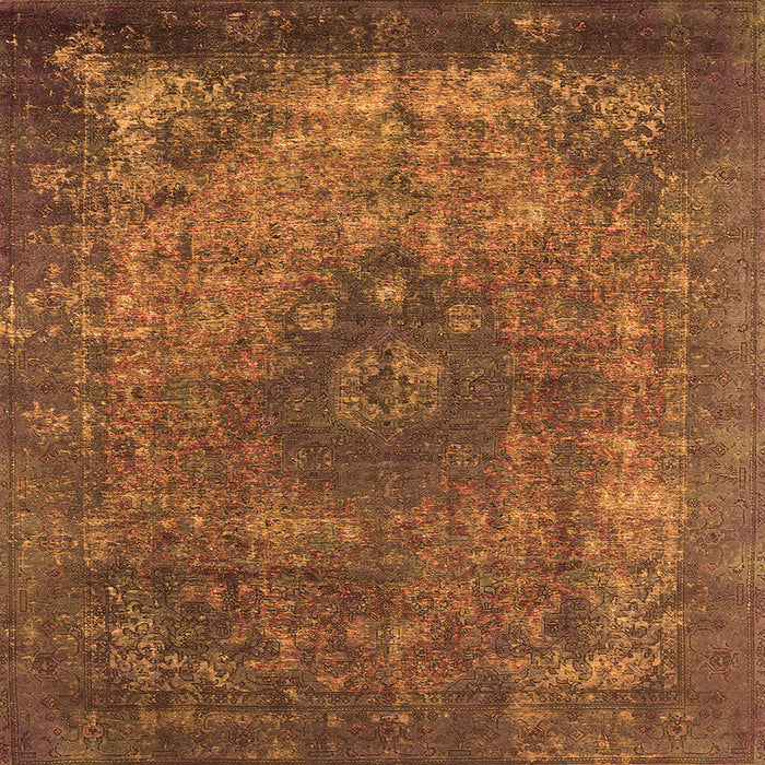 Square Oriental Orange Industrial Rug, urb1821org
