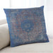 Lifestyle Image of Mid-Century Modern Urban Square Silk Blue Throw Pillow, 18 inch by 18 inch, pwurb1821