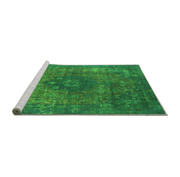 Sideview of Machine Washable Oriental Green Industrial Area Rugs, wshurb1821grn
