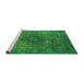 Sideview of Machine Washable Oriental Green Industrial Area Rugs, wshurb1821grn