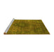 Sideview of Machine Washable Oriental Yellow Industrial Rug, wshurb1821yw