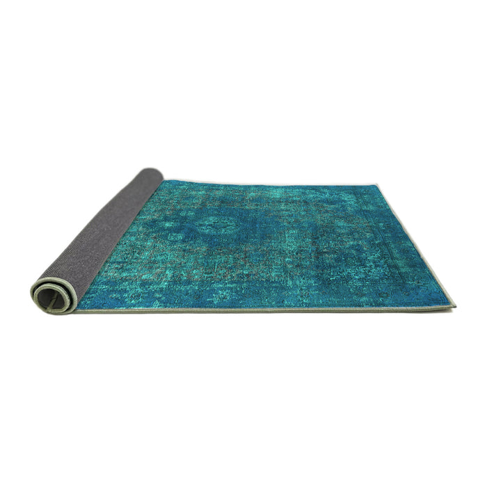 Sideview of Oriental Turquoise Industrial Rug, urb1821turq