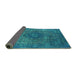 Sideview of Oriental Turquoise Industrial Rug, urb1821turq