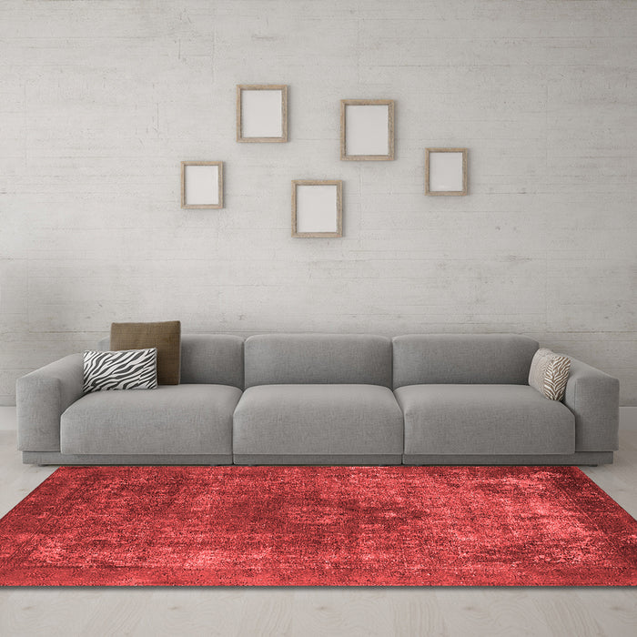 Industrial Red Washable Rugs