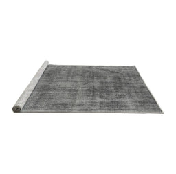 Sideview of Machine Washable Oriental Gray Industrial Rug, wshurb1822gry