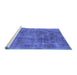 Sideview of Machine Washable Oriental Blue Industrial Rug, wshurb1822blu