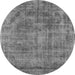 Round Machine Washable Oriental Gray Industrial Rug, wshurb1822gry