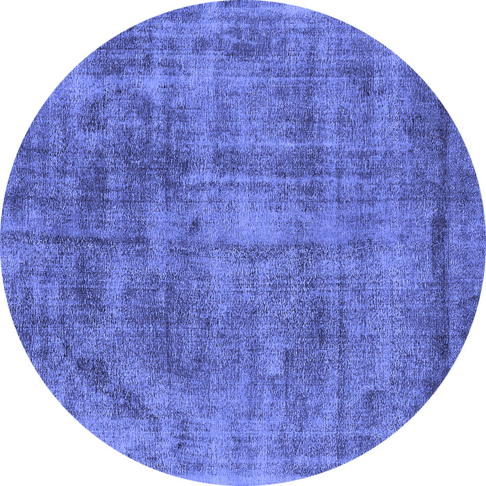 Round Oriental Blue Industrial Rug, urb1822blu