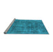 Sideview of Machine Washable Oriental Light Blue Industrial Rug, wshurb1822lblu