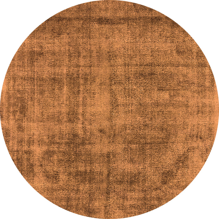 Round Machine Washable Oriental Orange Industrial Area Rugs, wshurb1822org