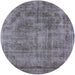 Round Machine Washable Industrial Modern Grey Gray Rug, wshurb1822