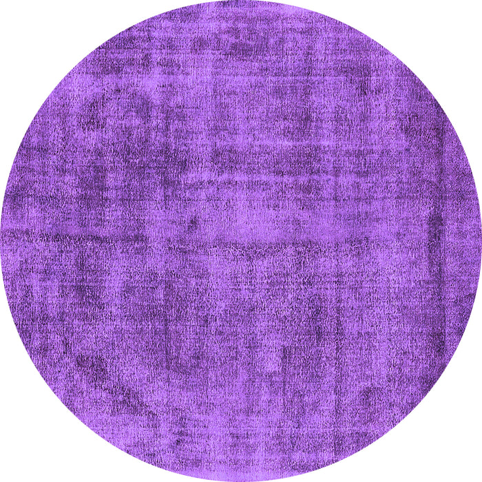 Round Oriental Purple Industrial Rug, urb1822pur