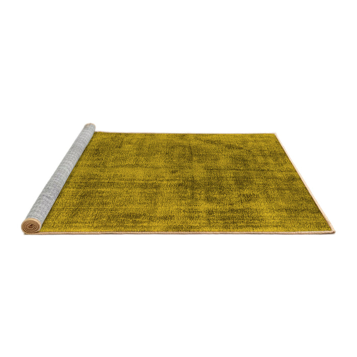 Sideview of Machine Washable Oriental Yellow Industrial Rug, wshurb1822yw