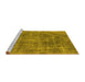 Sideview of Machine Washable Oriental Yellow Industrial Rug, wshurb1822yw