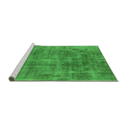 Sideview of Machine Washable Oriental Green Industrial Area Rugs, wshurb1822grn