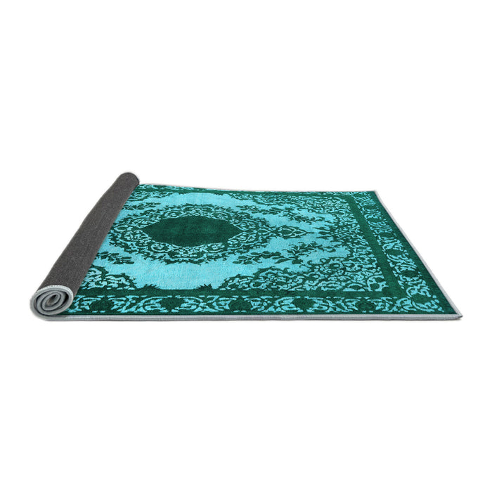 Sideview of Oriental Light Blue Industrial Rug, urb1823lblu