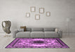 Machine Washable Oriental Pink Industrial Rug in a Living Room, wshurb1823pnk