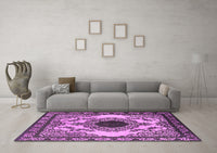 Machine Washable Oriental Pink Industrial Rug, wshurb1823pnk