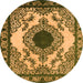 Round Oriental Orange Industrial Rug, urb1823org