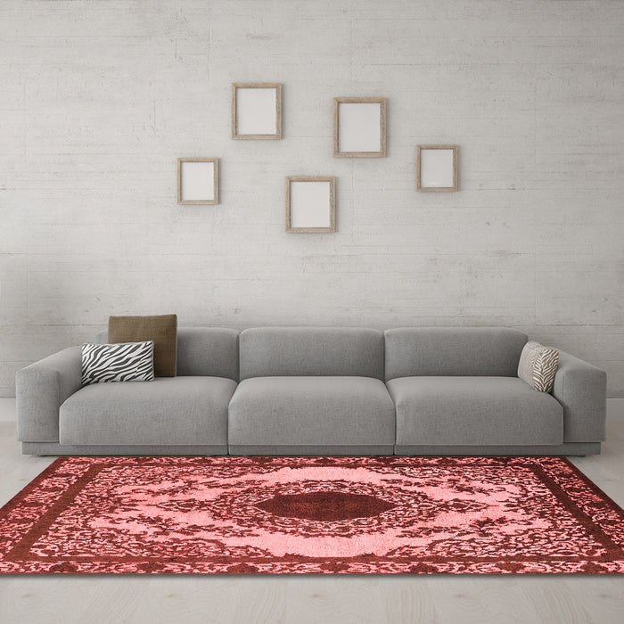 Industrial Red Washable Rugs