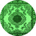 Round Oriental Green Industrial Rug, urb1823grn