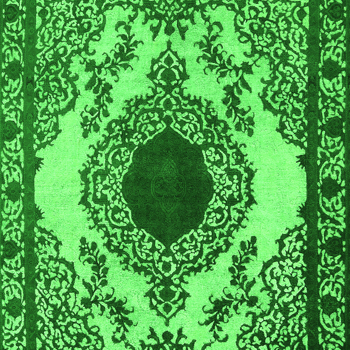 Machine Washable Oriental Green Industrial Area Rugs, wshurb1823grn