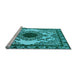 Sideview of Machine Washable Oriental Light Blue Industrial Rug, wshurb1823lblu