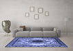 Machine Washable Oriental Blue Industrial Rug in a Living Room, wshurb1823blu