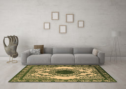 Machine Washable Oriental Brown Industrial Rug in a Living Room,, wshurb1823brn