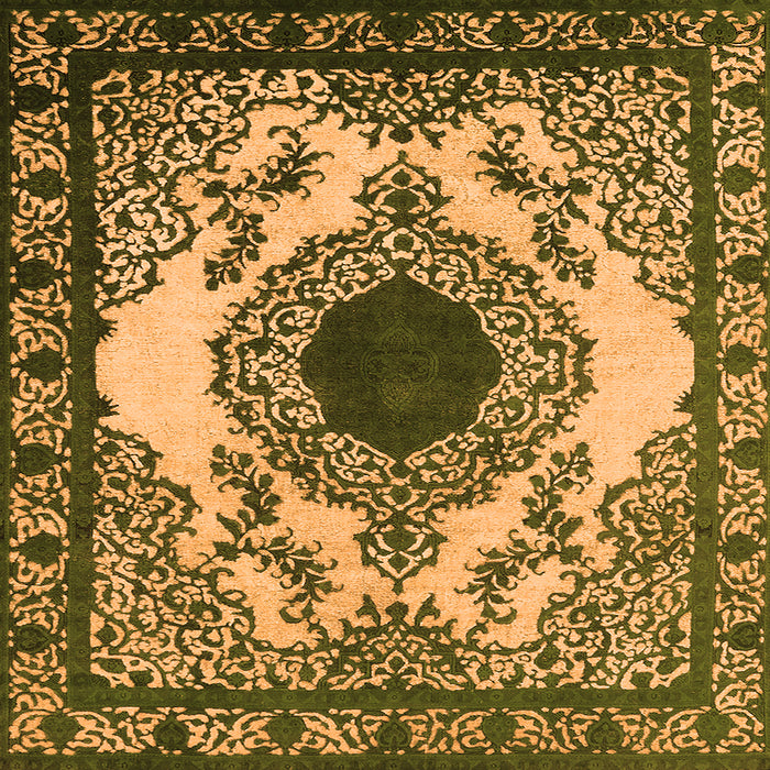 Square Machine Washable Oriental Orange Industrial Area Rugs, wshurb1823org