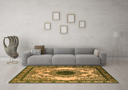 Machine Washable Oriental Orange Industrial Area Rugs in a Living Room, wshurb1823org