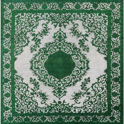 Square Mid-Century Modern Dark Gray Oriental Rug, urb1823