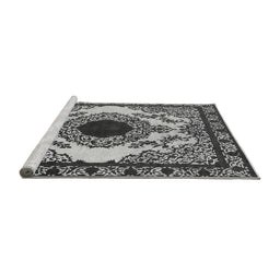 Sideview of Machine Washable Oriental Gray Industrial Rug, wshurb1823gry