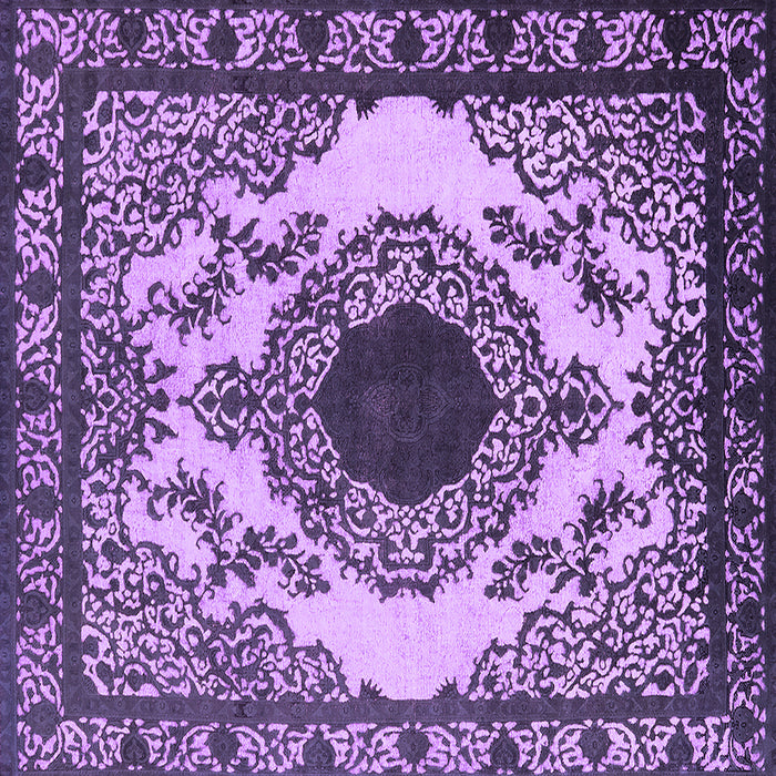 Square Machine Washable Oriental Purple Industrial Area Rugs, wshurb1823pur