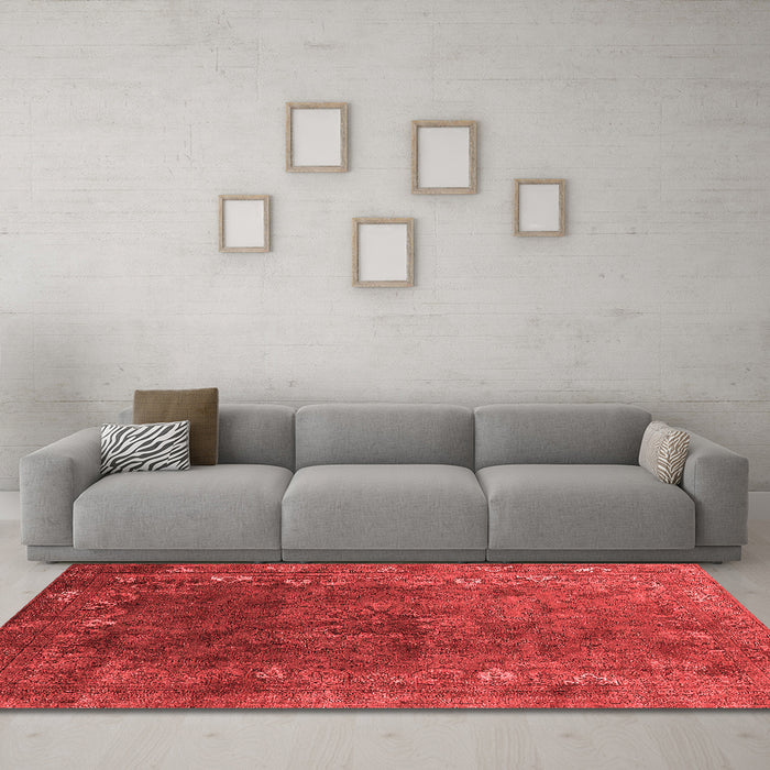 Industrial Red Washable Rugs