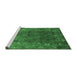 Sideview of Machine Washable Oriental Emerald Green Industrial Area Rugs, wshurb1824emgrn