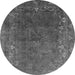 Round Oriental Gray Industrial Rug, urb1824gry