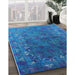 Machine Washable Industrial Modern Deep Sky Blue Rug in a Family Room, wshurb1824