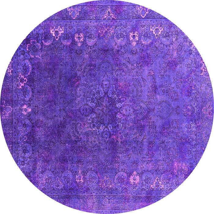 Round Oriental Pink Industrial Rug, urb1824pnk