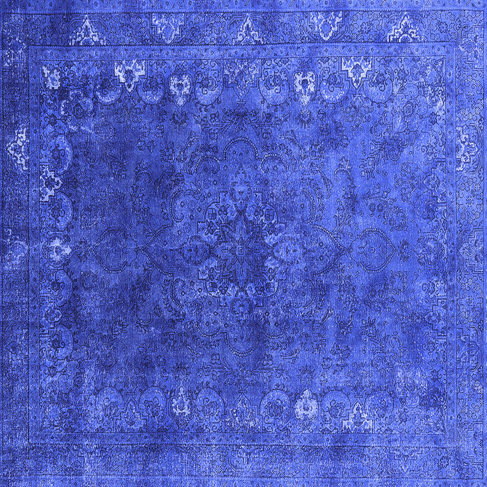 Square Machine Washable Oriental Blue Industrial Rug, wshurb1824blu