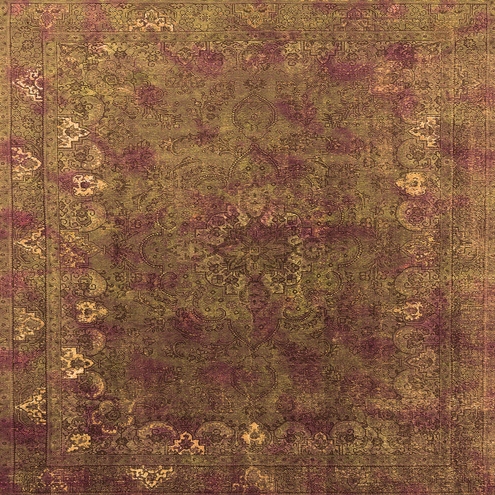 Square Machine Washable Oriental Orange Industrial Area Rugs, wshurb1824org